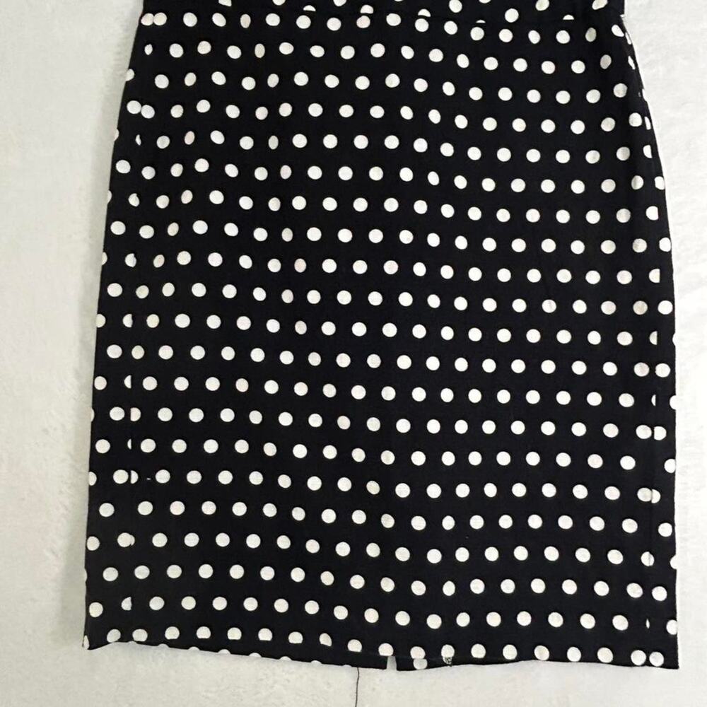 Banana Republic Polka Dot Pencil Skirt Womens 6 Black White‎ Cotton Workwear